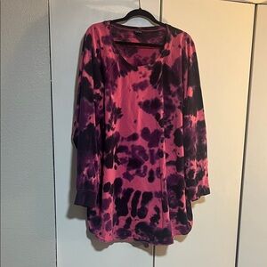 Torrid Pink and Black Tye Dye Sweatshirt